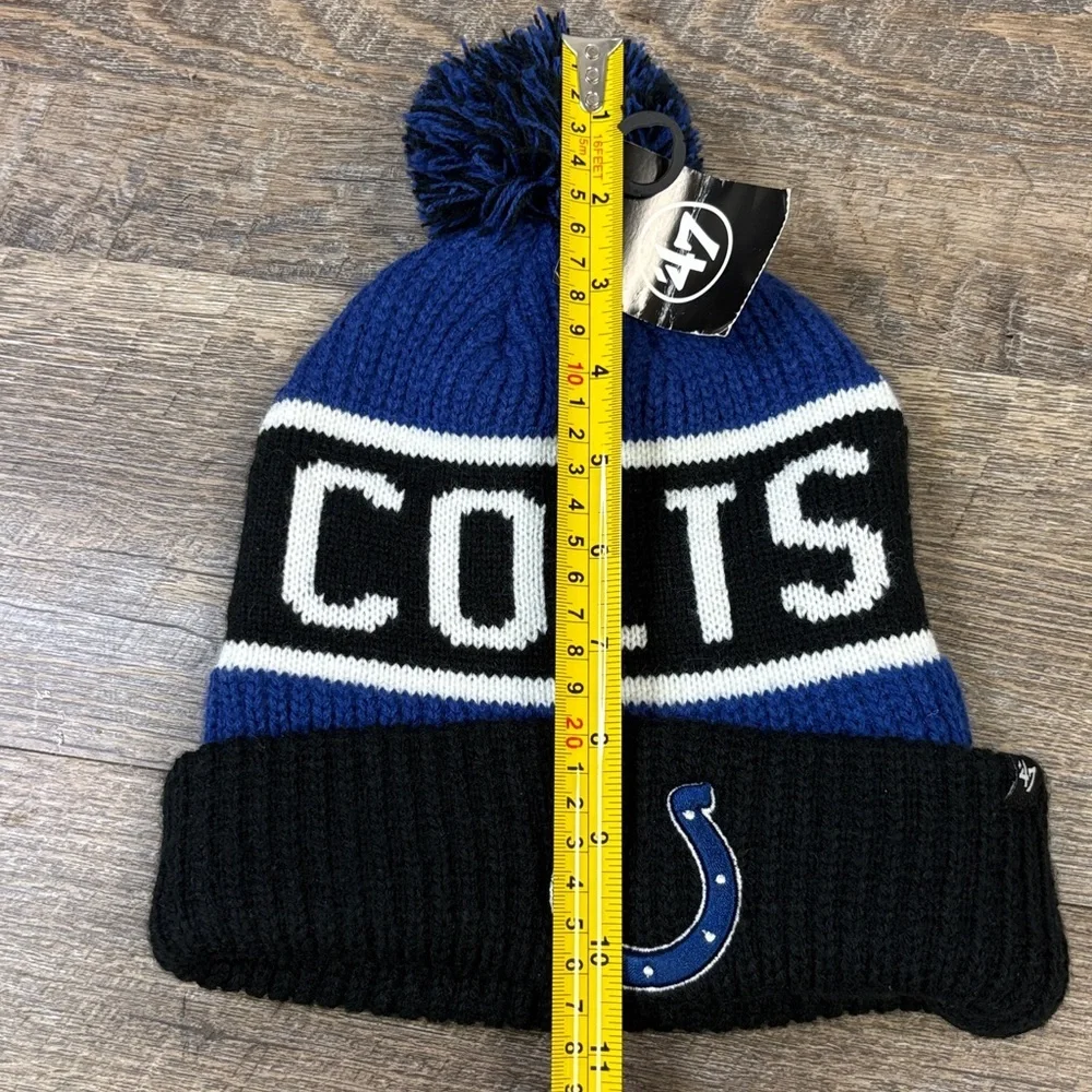 🏈 Indianapolis Colts ’47 Brand Knit Pom Beanie Hat (OSFA) NWT